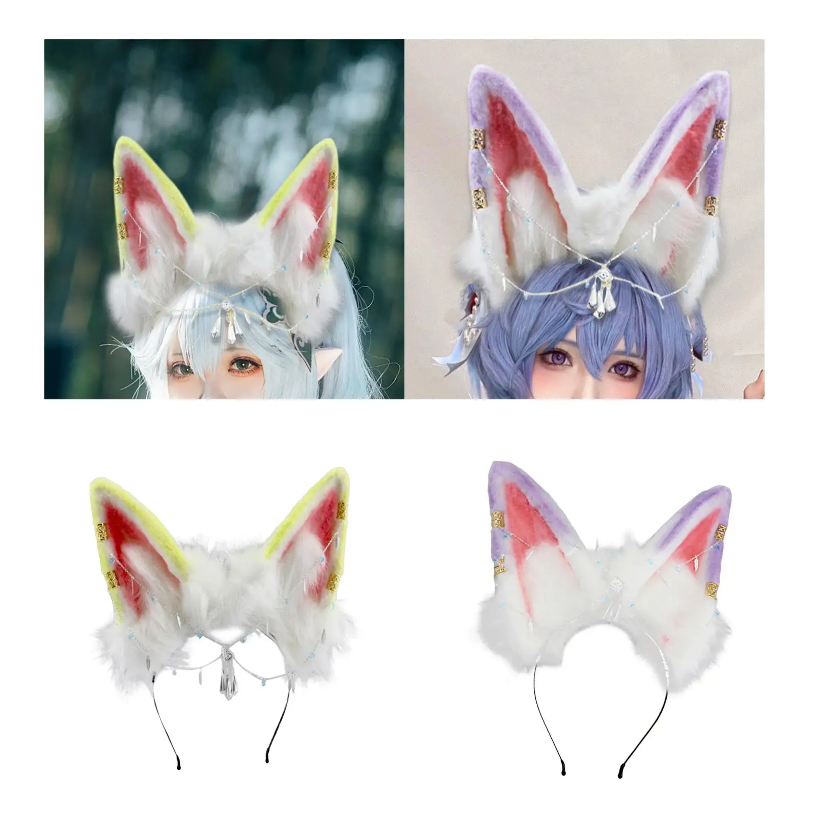 

Cat Ears Headband Decorative Comfortable Cosplay Hairband Hair Accessories Headwear for Women Girls Festivals Cosplay Halloween