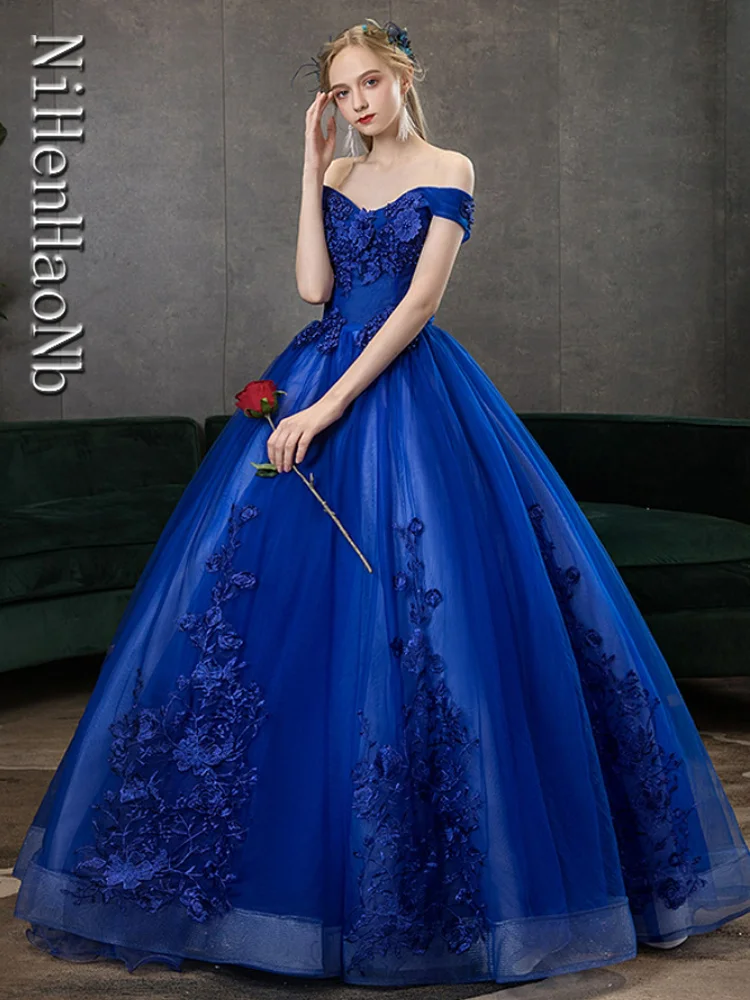 Quinceanera Dresses Sweet Party Prom Dress Luxury Off Shoulder Ball Gown 18 Colors Vestidos Plus Size