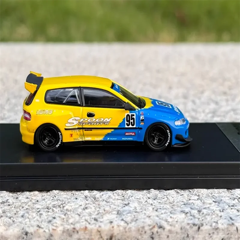 One model 1/64 Honda Civic EG6 Pandem Rocket Bunny Type R “SPOON” Model Car For Collection