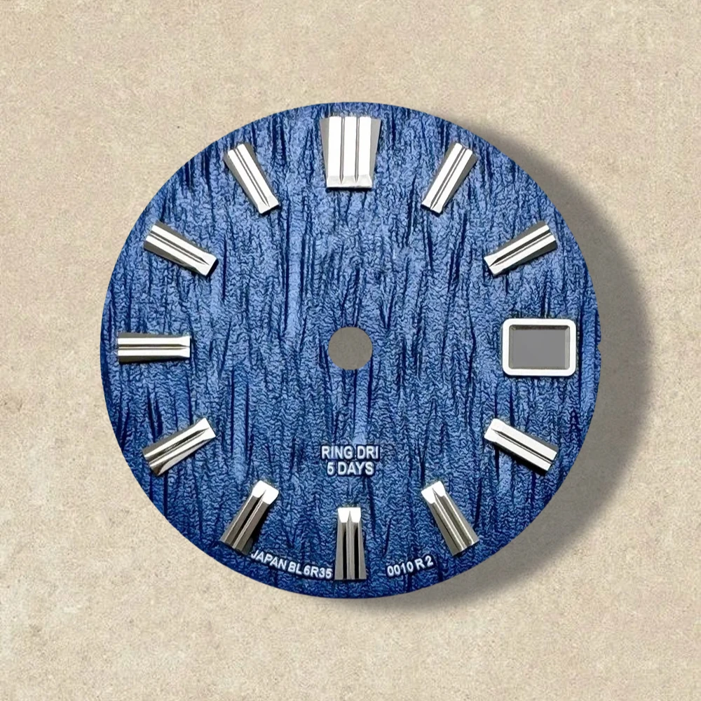 Logo GS 28.5Mm dengan Dial Grand S Cocok Cocok NH35/NH36/4R/7S Pola Kulit Gerakan Jepang Aksesori Jam Tangan Berkualitas Tinggi ﻿