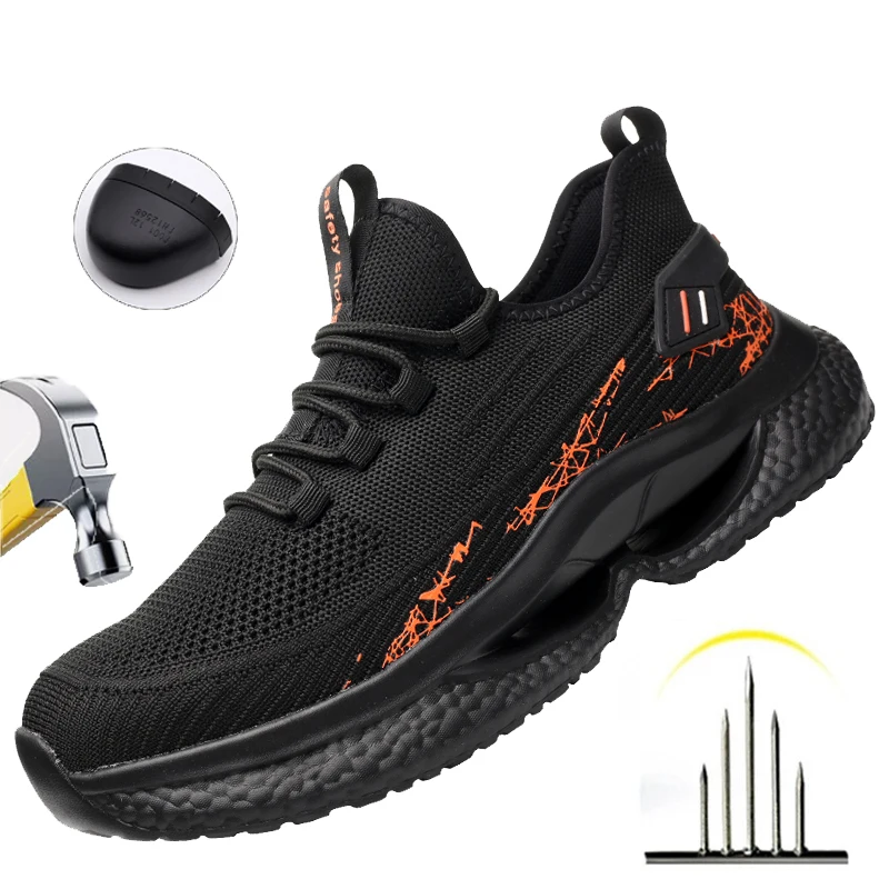 Work Sneakers Steel Toe Shoes Men Safety Shoes Puncture-Proof Work Shoe Protective Boot Fashion Indestructible Footwear Security