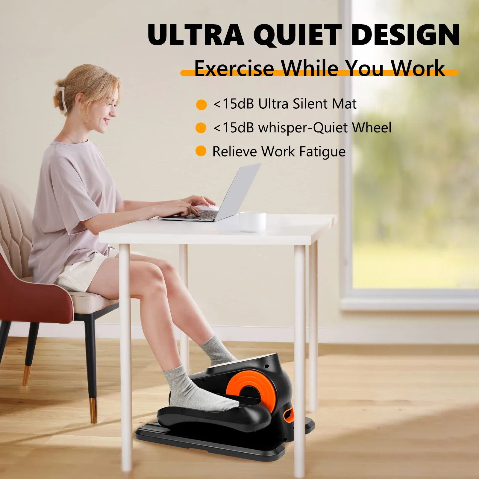 

2026 Quiet Seated Under Desk Elliptical Portable Foot Pedal Exercise Machine