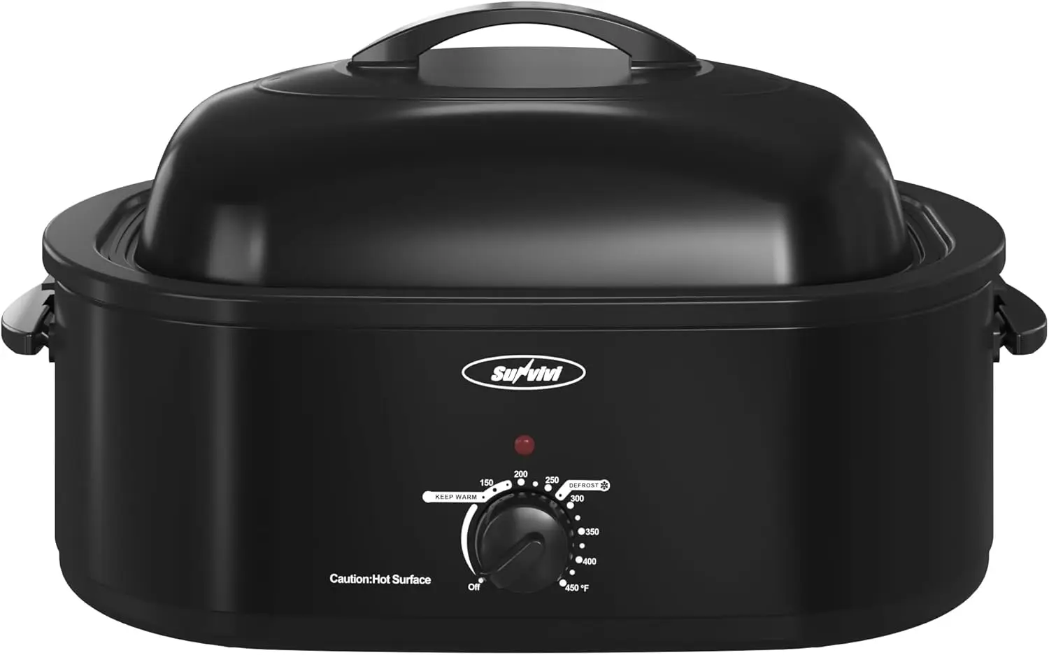 

22lb Electric Roaster Oven with Self-Basting Lid, Defrost/Warm Function, Removable Pan & Rack, Stainless Steel Black