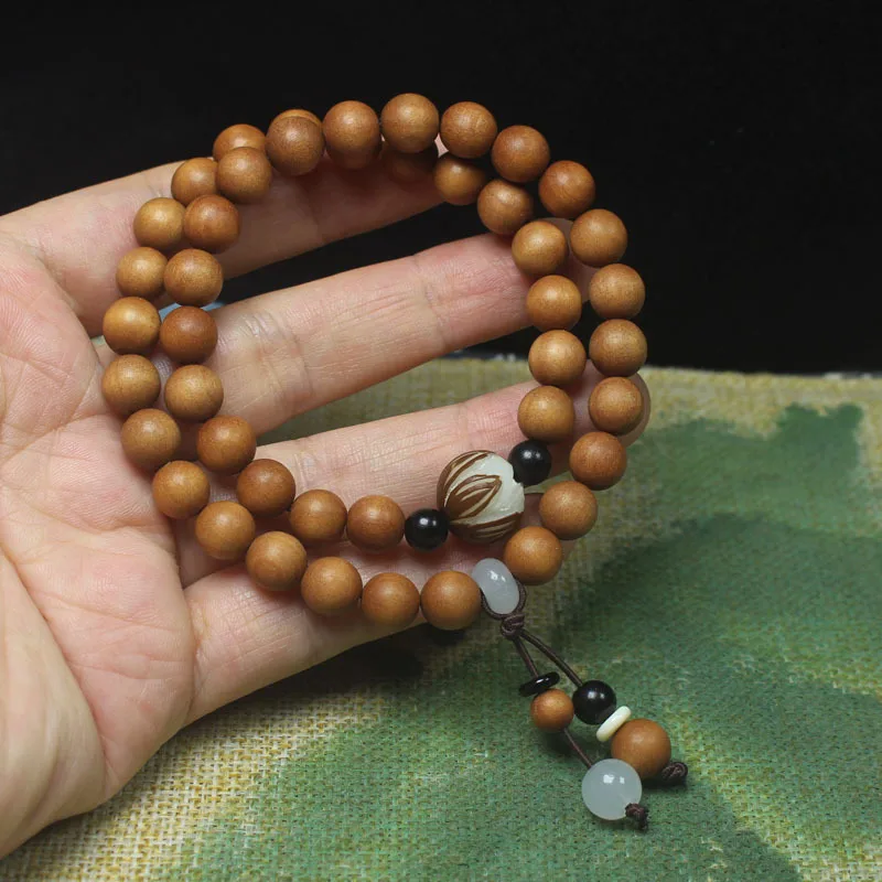 Buddhist made of bodhi lotus, sandalwood bracelet for men and women, hand-held prayer bead a