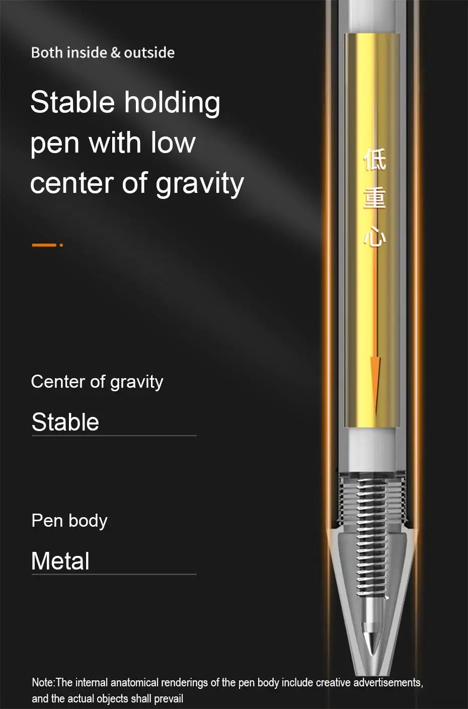 Deli 0,5mm Schwarzer Nachfüllbarer Metall-Gelstift mit Glatter Schreibfunktion für Schule, Büro, Kinder, Geschenk, Schreibwaren – Detail 7