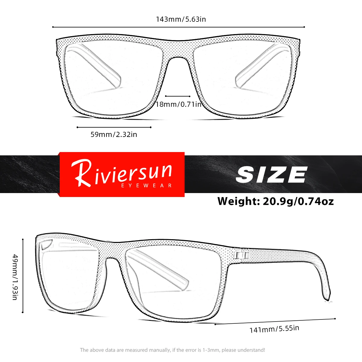 RIVIERSUN العلامة التجارية الجديدة الاستقطاب UV400 النظارات الشمسية الرجال النساء مربع ماتي إطار نظارات موضة عالية الجودة TR90 القيادة نظارات #4