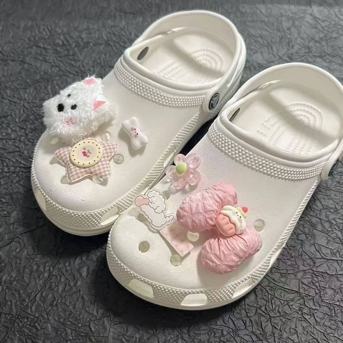 جديد 6 قطعة/لطيف دمية ويست هايلاند كهف إبزيم حذاء القوس غير الاصطدام حذاء زهرة DIY بها بنفسك انفصال كهف إكسسوارات أحذية