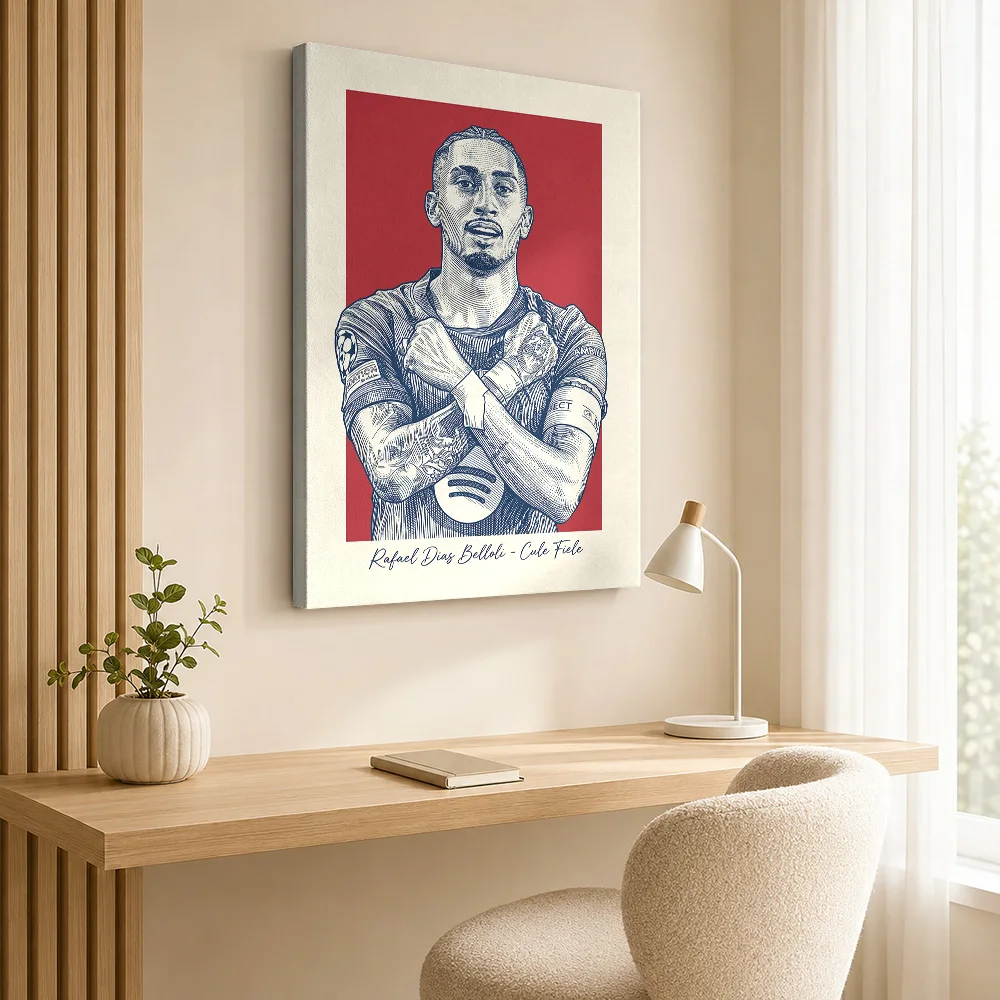 Rafael Dias Belloli - Cule Fiele Portrait Canvas Painting Poster Custom Photo Sports Portrait Canvas Wall Art for Office Decor