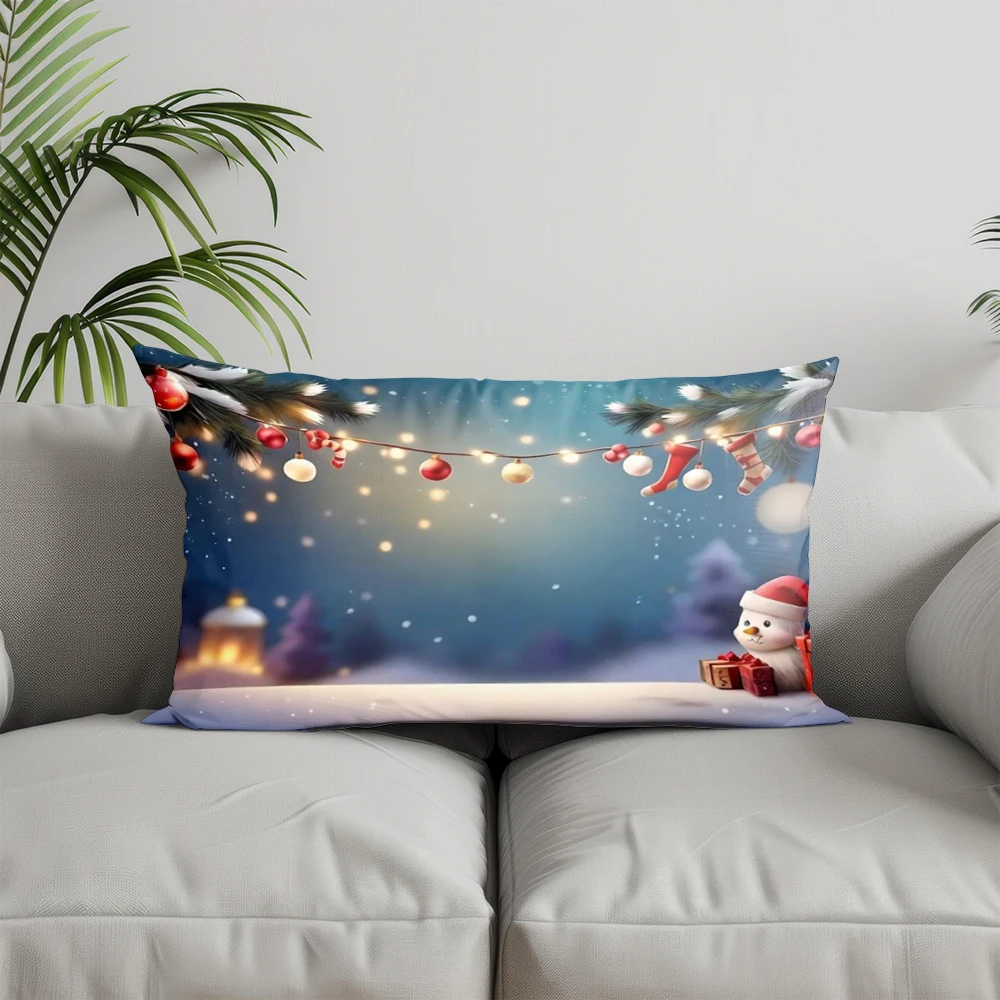 ديكور المنزل الأحمر ندفة الثلج منقوشة المخدة مناسبة ل أريكة غرفة نوم سيارة وسادة غطاء وسادة وسادة الظهر المستطيلة