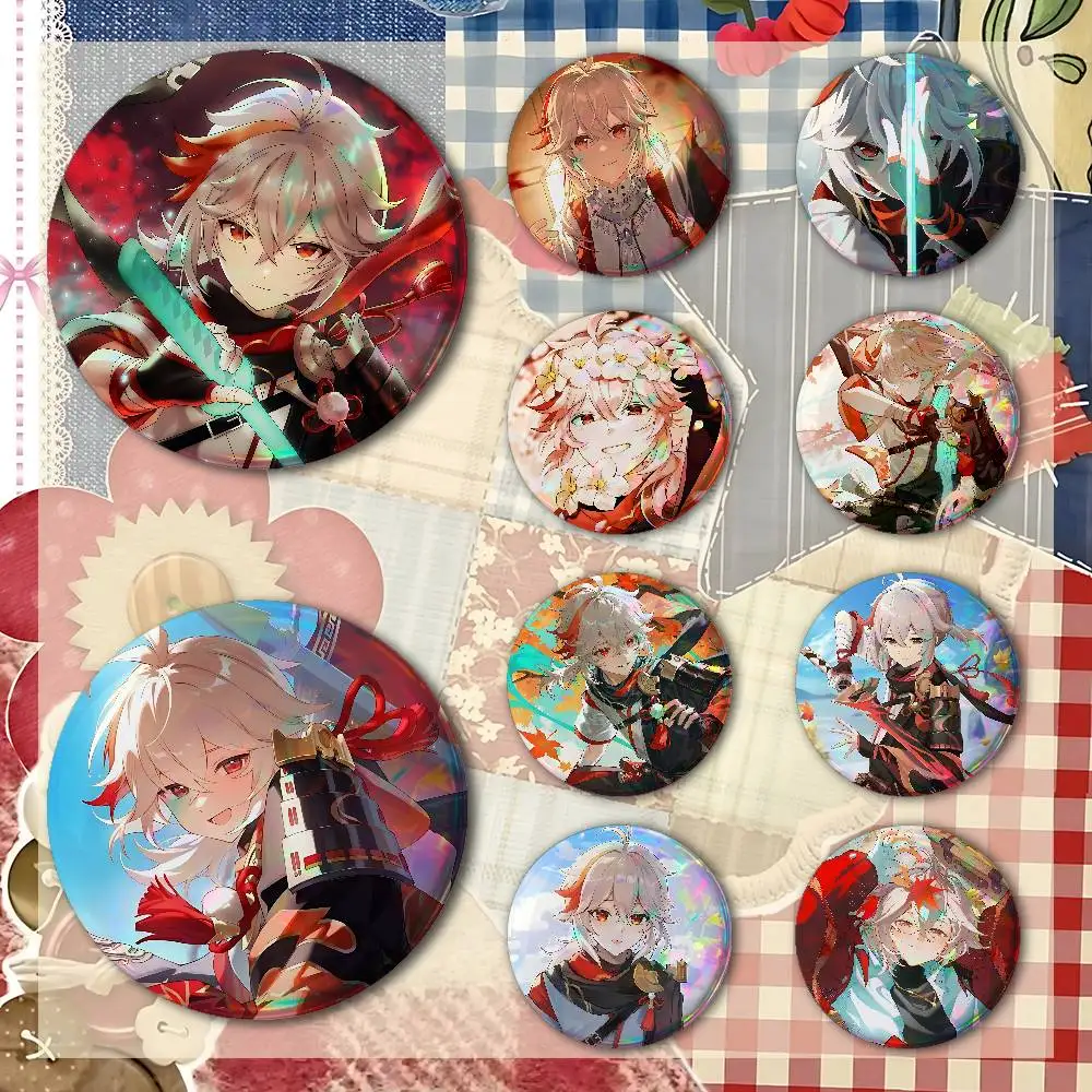 Kaedehara Kazuha Badges Fashion New Hip Hop Versatile Round Metal Badge Cartoon Pin Gift Wholesale