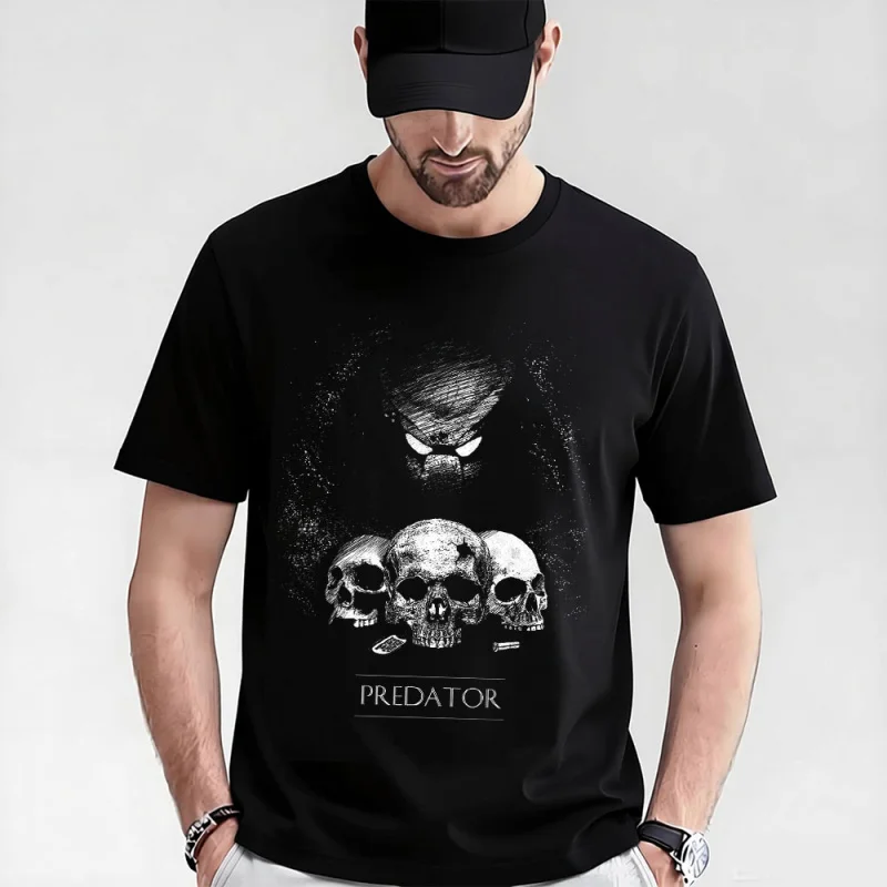 

Retro Horro movie Predator Sic-Fi Gift T shirt Alien Monster Hunter Graphic clothes 0320 Yautja Warrior print Tee Large size Top