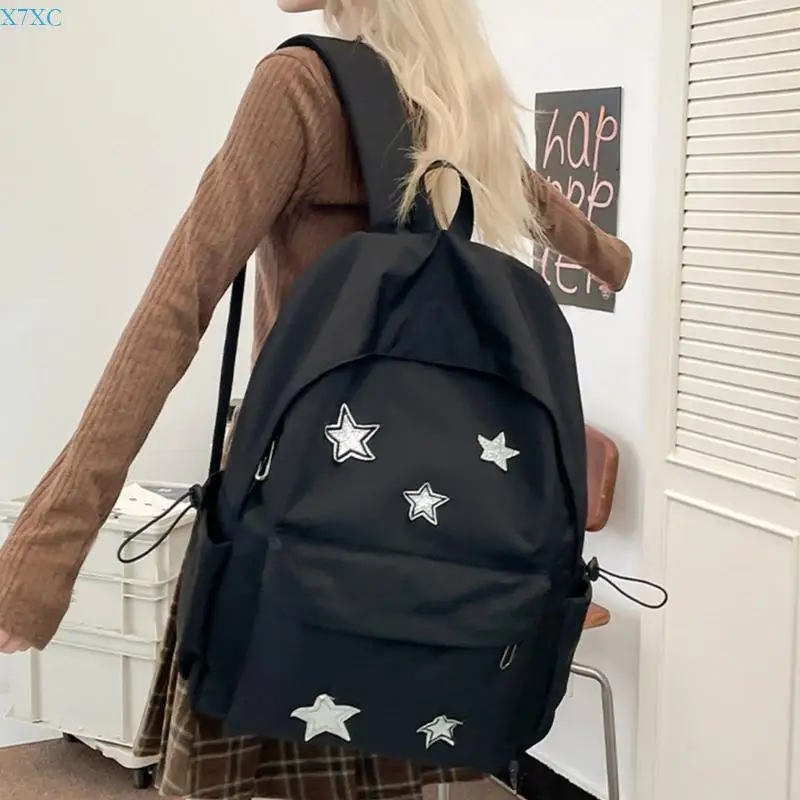 X7XC 2025 Fashion Preppy Bag Simple Backpack School Backpack Laptop Bag Casual Daypack Work Commuters Bag Travel Bag Gifts