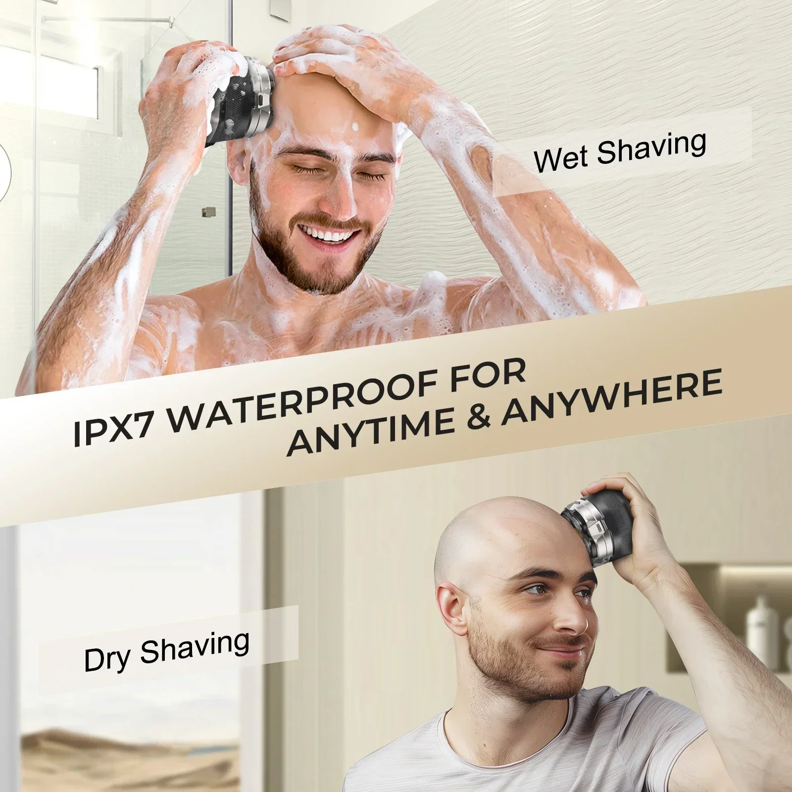 Sweker Head Shaver for Bald Men Magnetic Electric Razor for Men IPX7 Waterproof Rechargeable Beard Shavers image 5