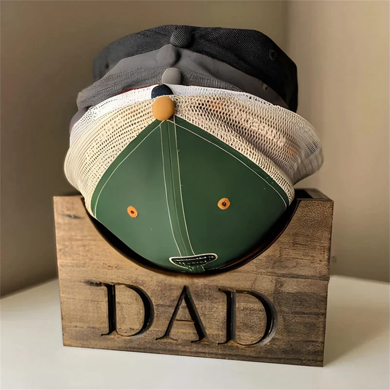 Wooden Hat Holder Dad Hat Holder Organizer, Wooden Cap Stands For Display, Rustic Hat Display Stand For Fathers Day