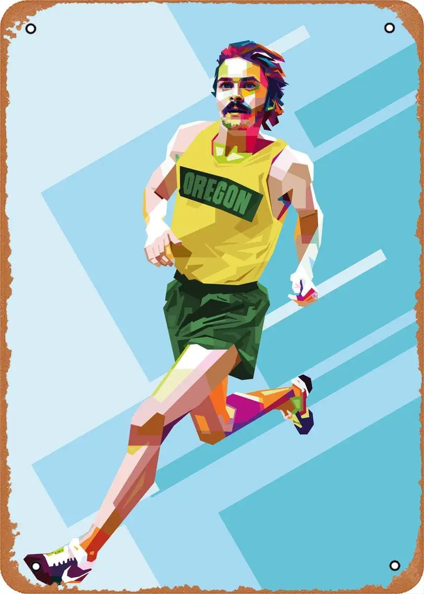 Steve Prefontaine Metal Tin Sign 8 x 12 in Pop Art Vintage Poster Man Cave Decorative