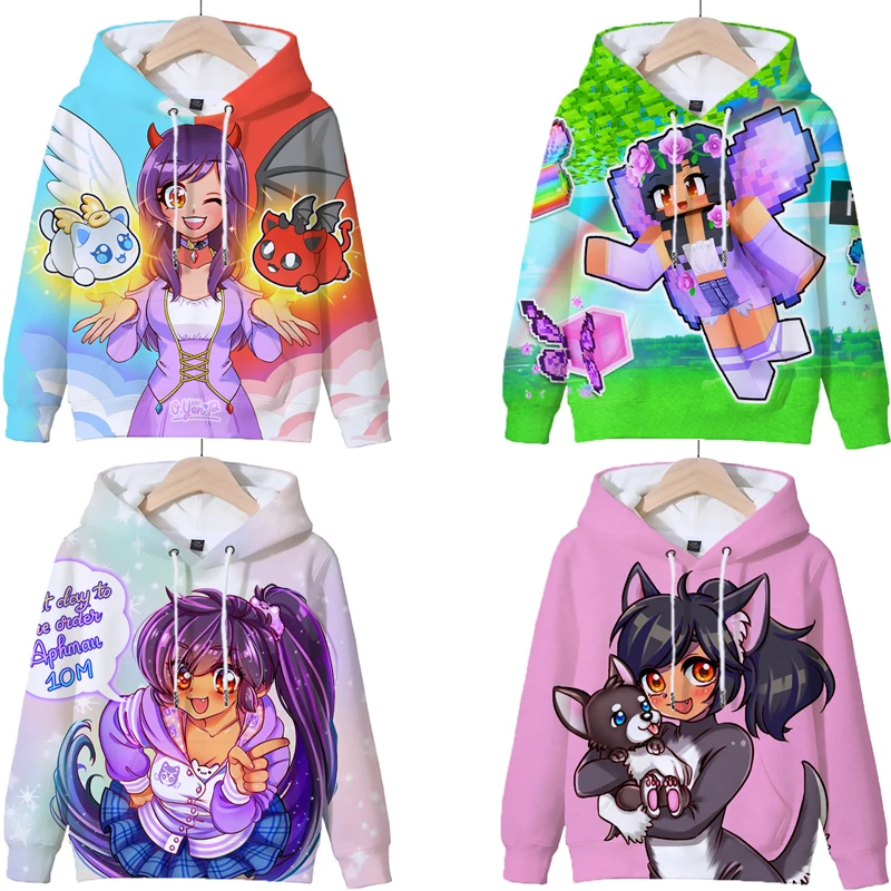 

Cartoon Aphmau 3D Print Hoodies for Kids Boys Casual Sportswear Girls Cute Sweatshirts Winter Warm Pullovers Children's Clothing