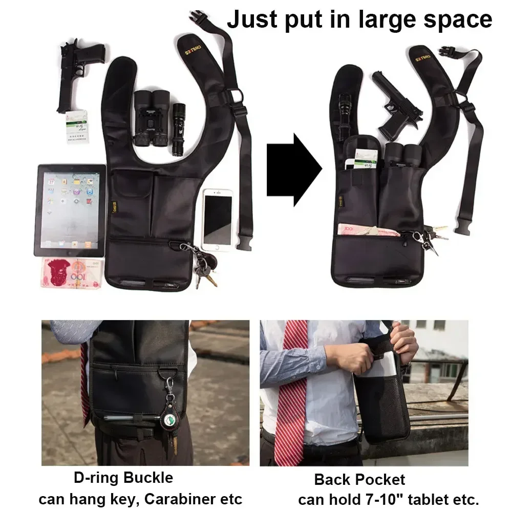 Tactical Anti-Theft EDC Shoulder Bag Right/Left Hand Burglarproof Bag Outdoor Accessories Phone Holder Pouch Underarm Armpit Bag