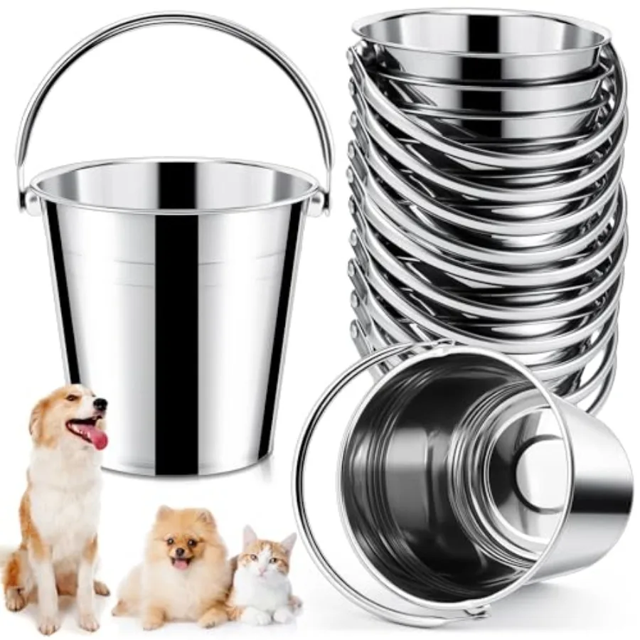 

0 Pcs SinleSteel et Heavy Du for s Water Mel et wi Handle Small Mel Pail for Pet Food and Water Storage MilkinGoats Small s 2.
