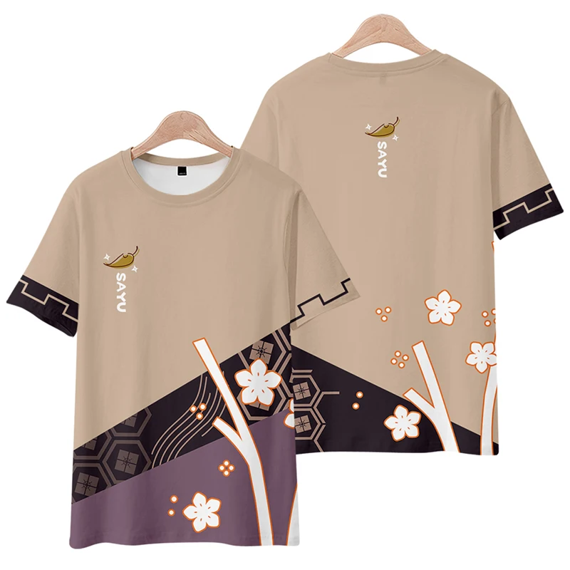 2026 Genshin Impact Zaoyou Impression Japanese short sleeved t-shirt anime men's COS clothes