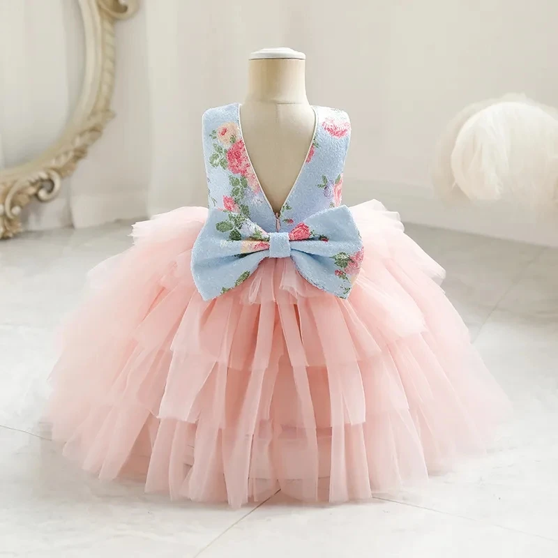 Children Evening Dresses for Girls 2-10Years Kids Birthday Party Luxury 2023 Fluffy Ball Gown Wedding Prom Formal sequin Dress