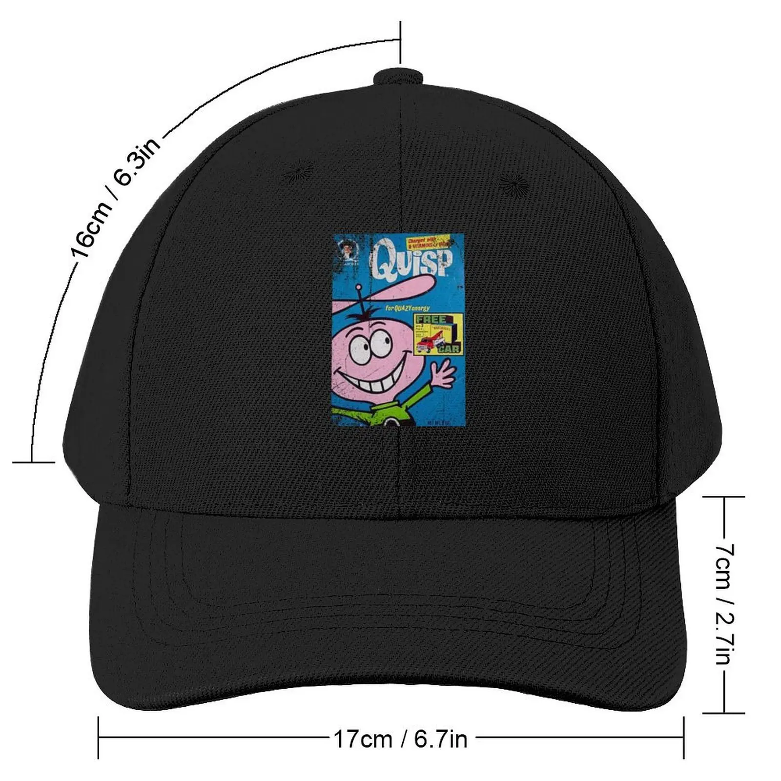 Vintage, Distressed Quisp Cereal Box for quazy energy Baseball Cap Sun Hat For Children Anime Hat Girl'S Hats Men's