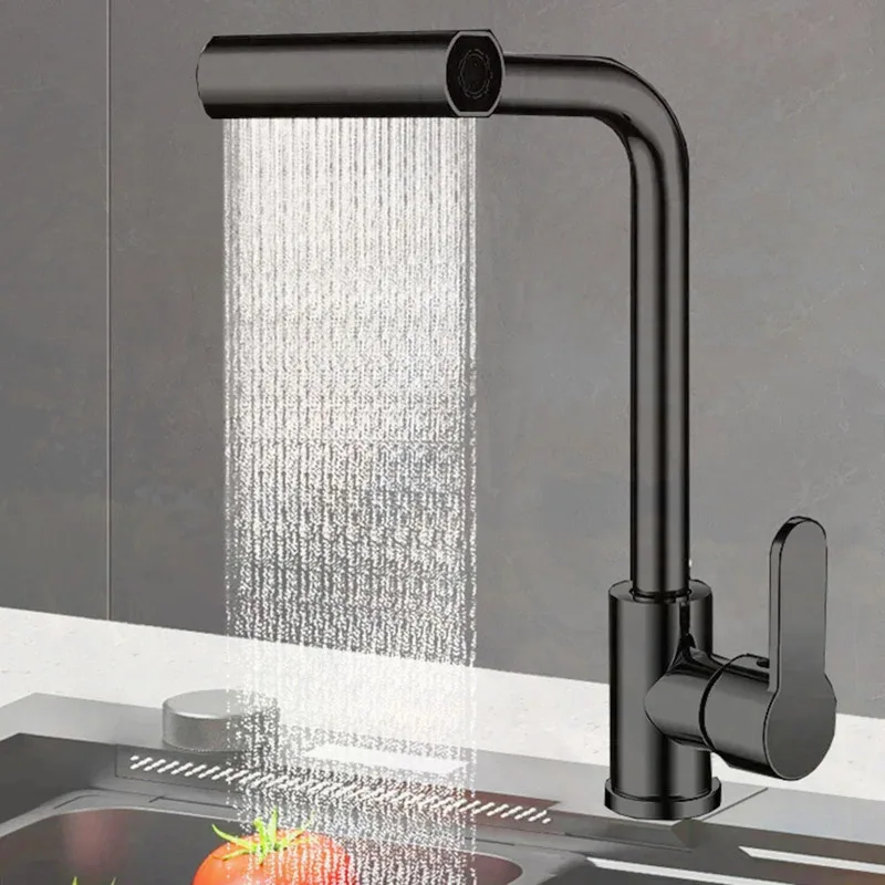 NEW Waterfall kitchen faucet 360° rotating waterfall flow spray head hot and cold water sink mixer kitchen faucet