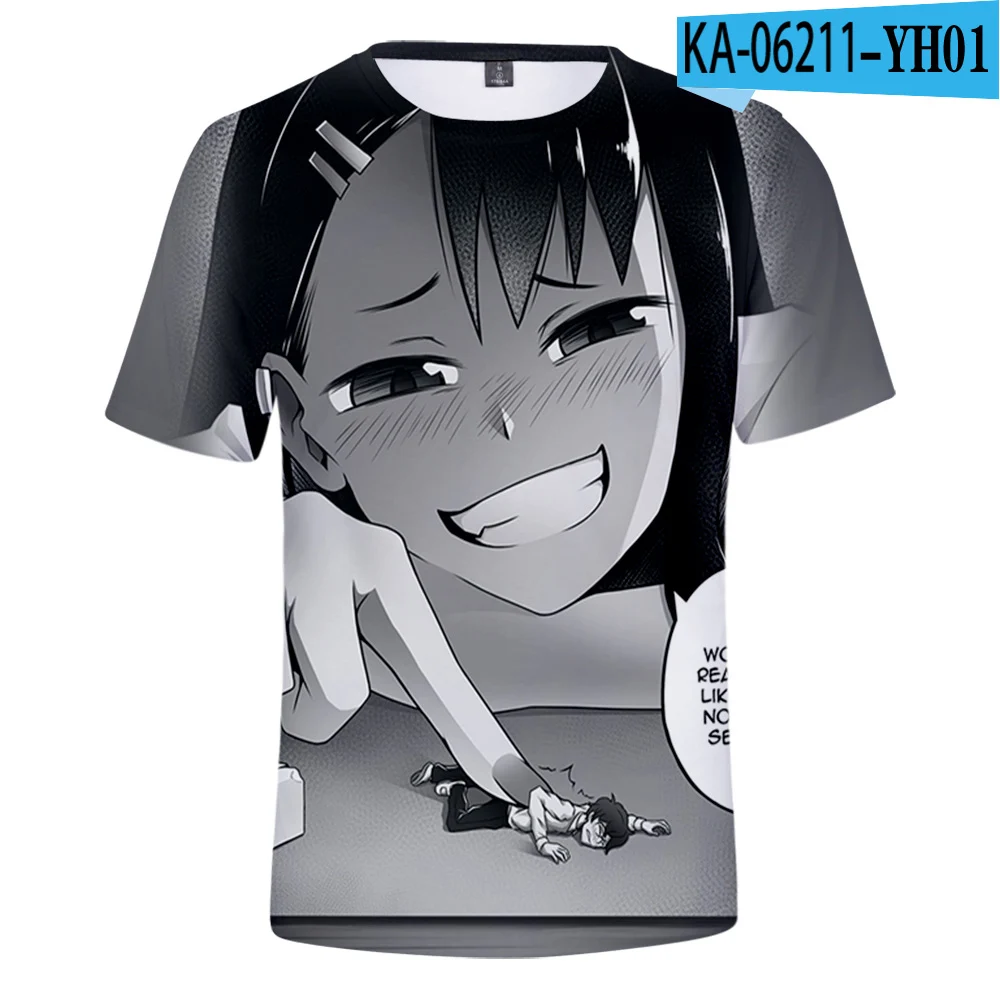 IJIRANAIDE NAGATORO SAN 3D Printing T-shirt Summer Fashion Round Neck Short Sleeve Popular Japanese Anime Streetwear Plus Size