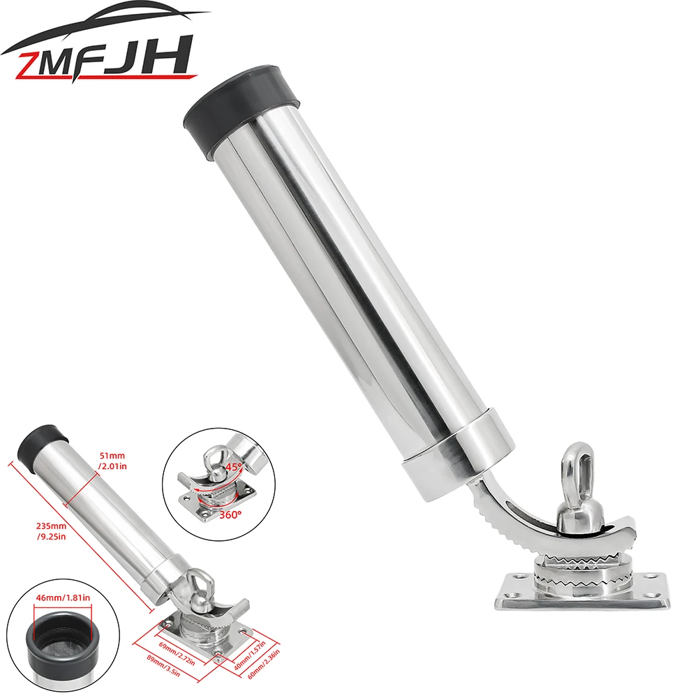 Adjustable 316 Stainless Steel Fishing Rod Holder 360 Degree Rod Pod Deck Mount Holder For Marine Boat Accessories Customized