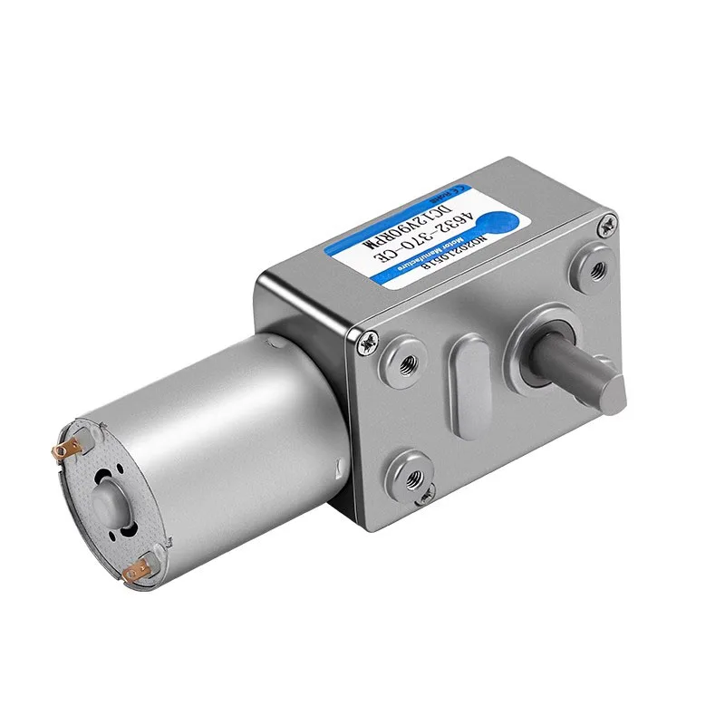 JGY-370 DC 6V 12V 24V редуктор скорости высокого крутящего момента, металлический червячный редуктор, Реверсивный малоскоростной червячный редуктор