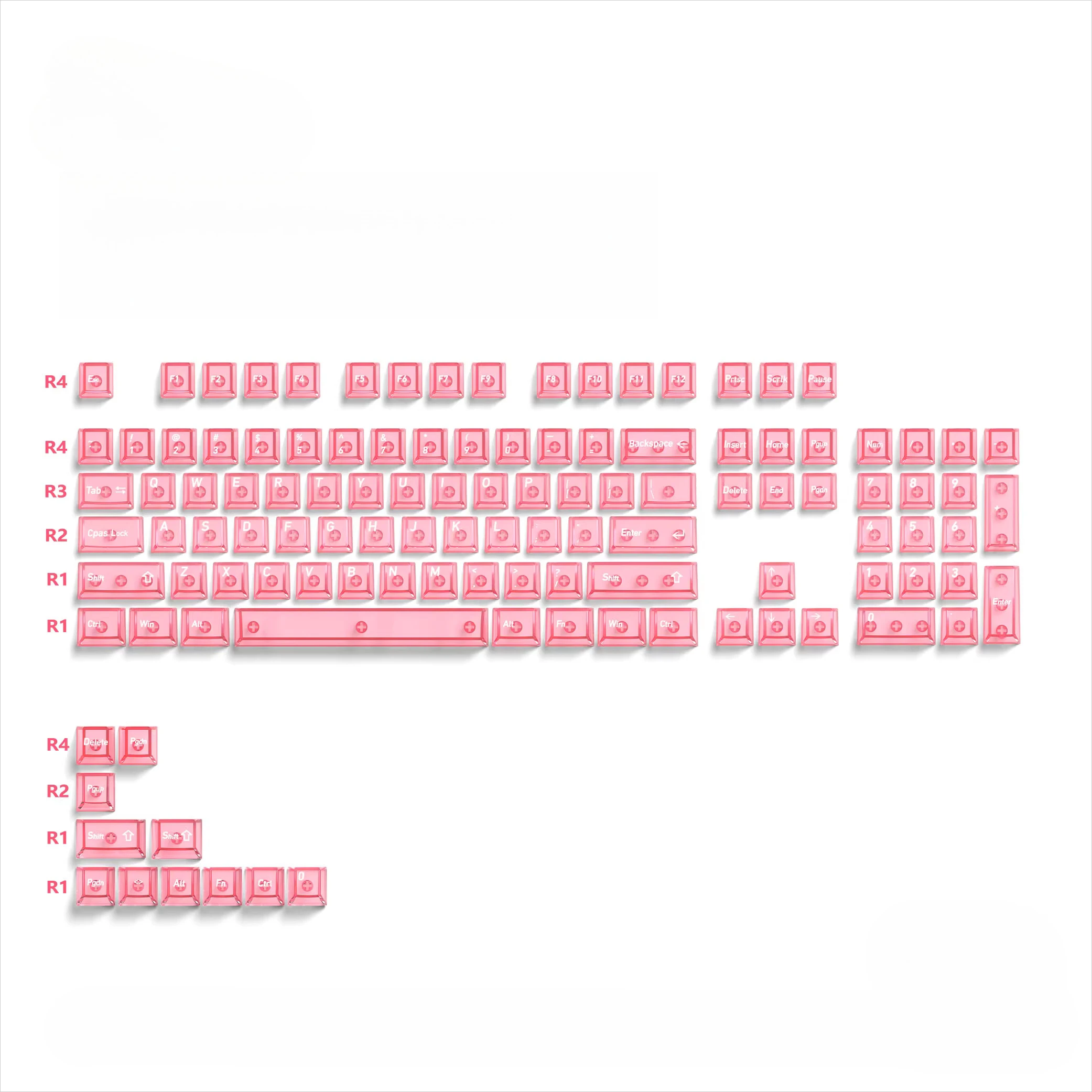 

Transparent keycap Original height 115 keys PC material Suitable for mechanical magnetic axis keyboard