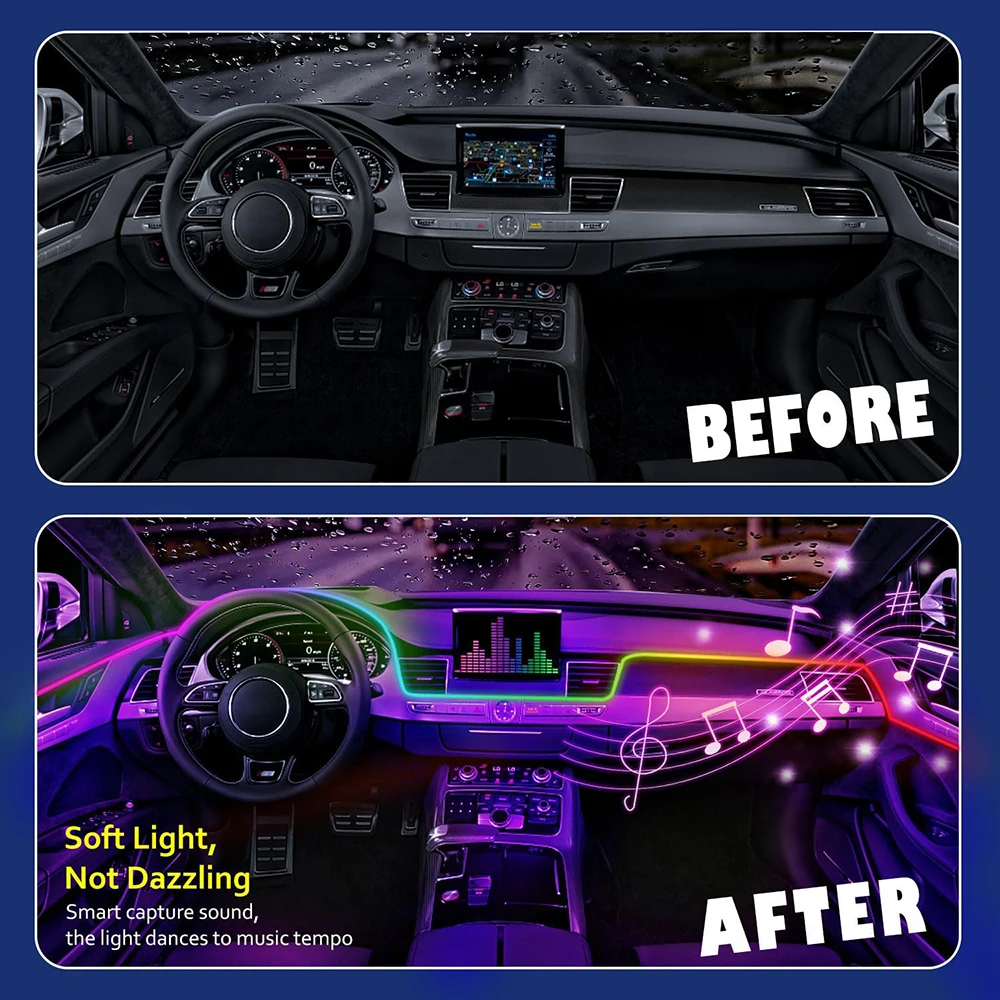 Lampu Strip Atmosfer Mobil War - Car Interior Neon Light Usb ulasan dan harga