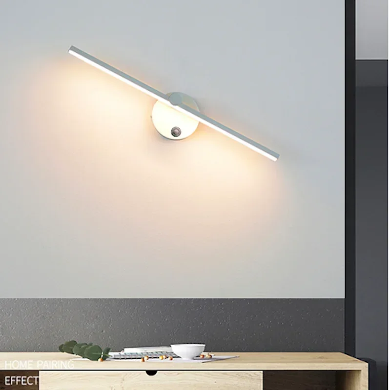 

Nordic minimalist LED indoor wall lamp with switch 300 ° rotation 41CM bedside lamp mirror light Linear LED Vanity Wall Light