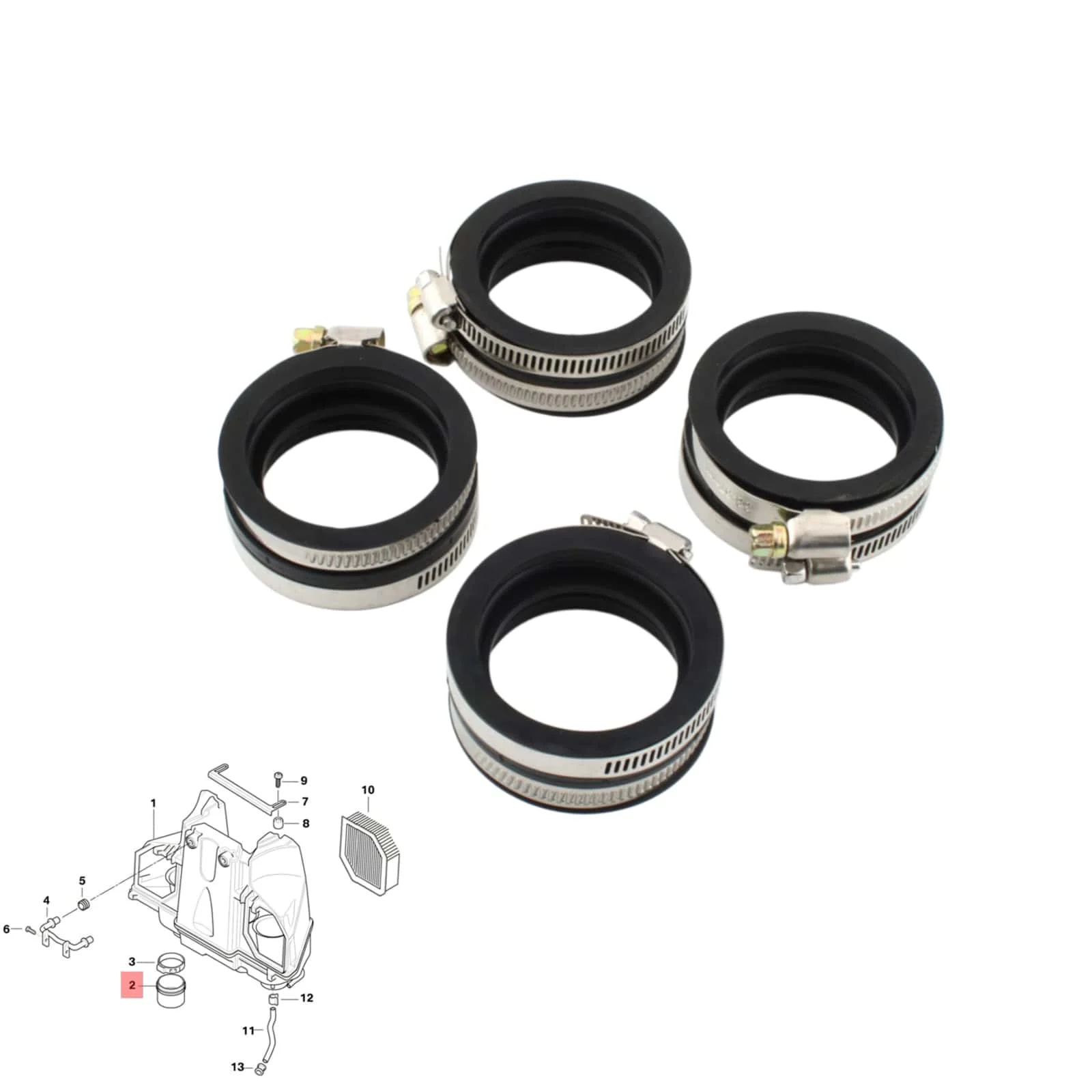 

Suitable for BMW F800S F800R F800ST F800GT F800GS ADV F650GS air intake manifold rubber kit carburetor interface 1111772077