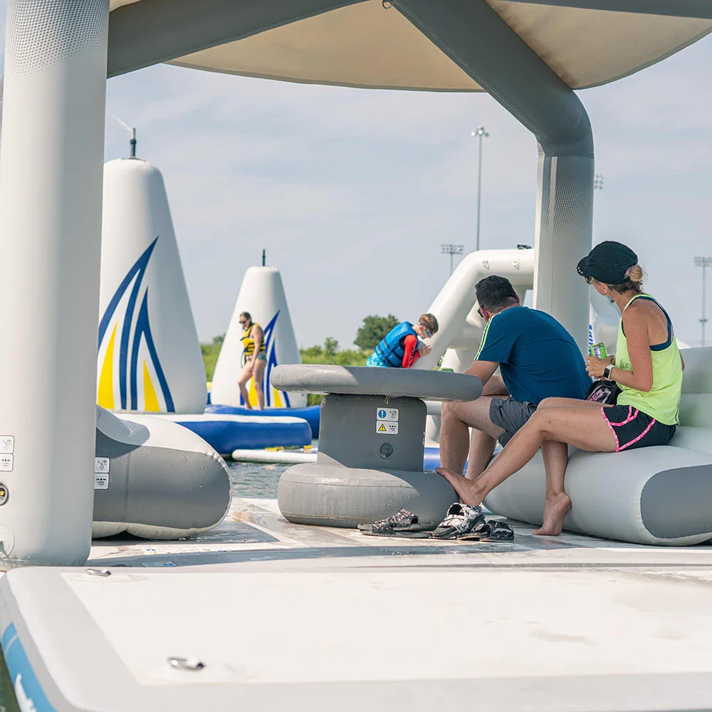 قاعدة جزيرة عائمة قابلة للنفخ على سطح السفينة مع طاولة ومقاعد وصالة عائمة قابلة للنفخ #6