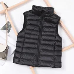 2024 White Duck Down Jacket Women Vest Autumn Winter Sleeveless Waistcoat Warm Lightweight Puffer Jacket Female Tops Outwear