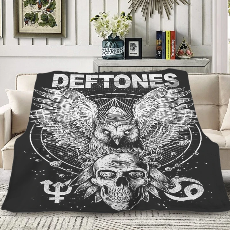 Fluffy Soft Blankets T-Deftones bands King Size Blanket Home Microfiber Bedding Warm Sofa Knee Bed Fleece Camping Custom Anime