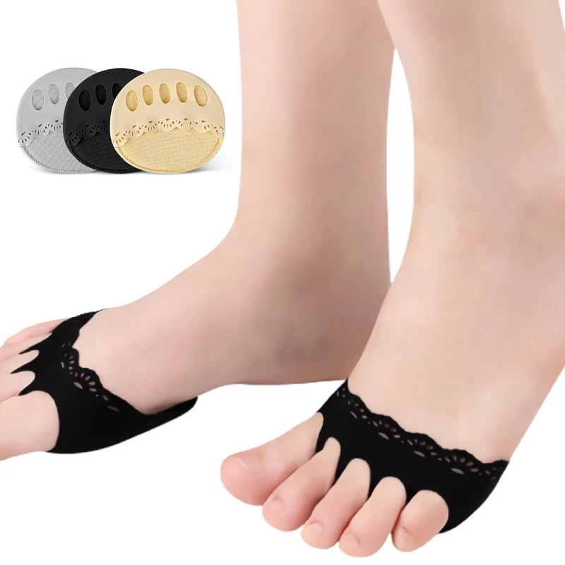 Coussinets à cinq orteils pour femme, demi-l'offre elles, talons hauts, callosités, cors, soins des pieds, éblles chocs, chaussettes, avant-pied, 1 paire