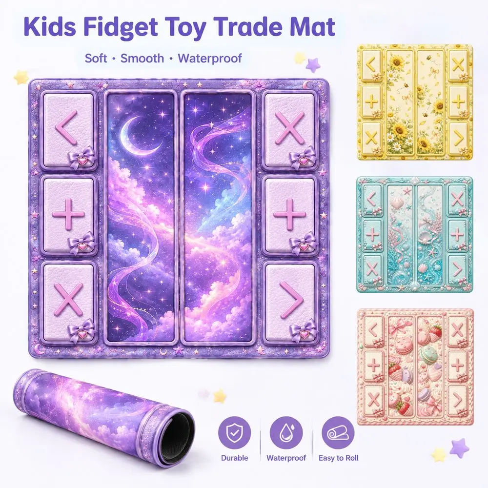 400x450mm Fidget Trading Mat Rubber Backing Soft Smooth Squishy Swap Board Waterproof Easy to Roll Desktop Table Pad for Kids