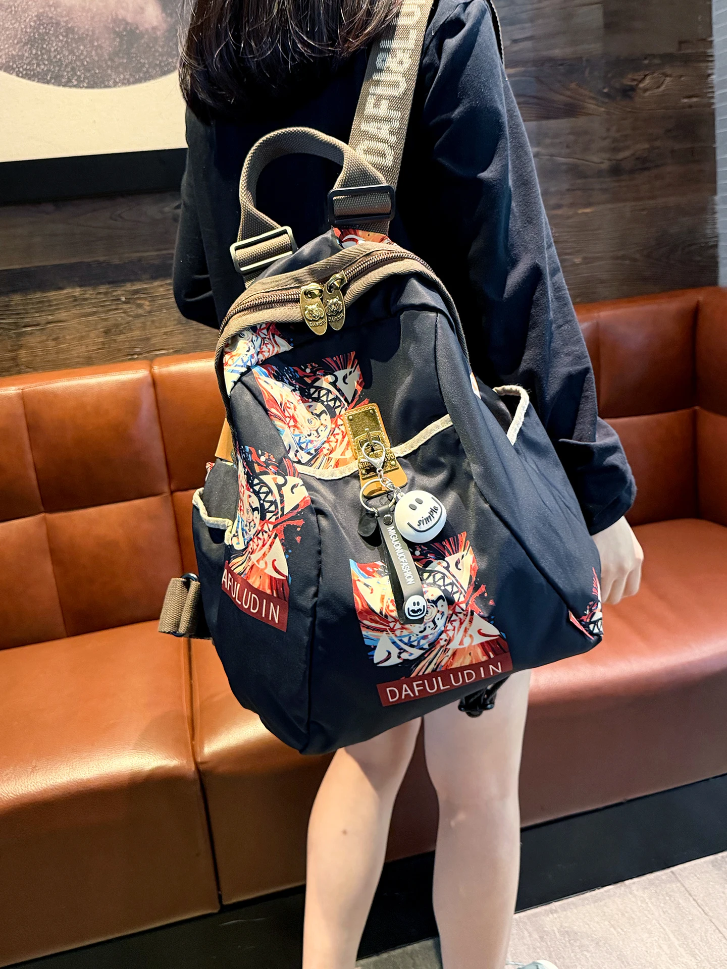 

Смачная женская сумка из бычьей ткани Fonduе водонепроницаемая сумка для путешествий, отдыха и поездок на работу, двойная сумка на плечо, новинка 2025, Sle, художественная