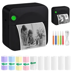 Mini impressora fotográfica de bolso sem tinta, impressora térmica portátil, eficiente e rápida, para notas de estudo, fotos, DIY