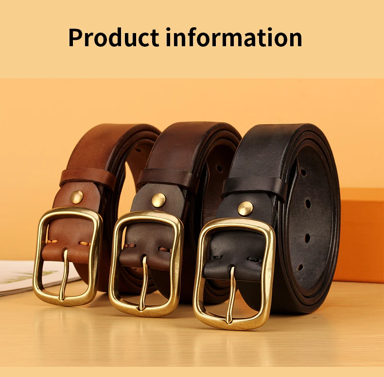 Vollnarbenledergürtel für Herren, 100 % italienischer Gürtel aus echtem, massivem Leder, lässiger Jeansgürtel, 5 mm dick, robuster Arbeitsgürtel für Herren – Detail 4