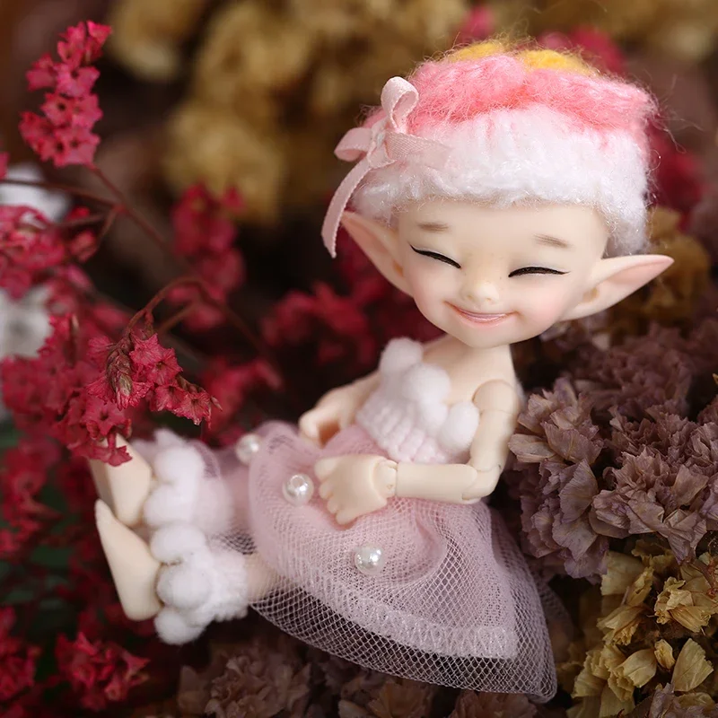 Free Shipping Fairyland FL Realpuki Popo Doll BJD 1/13 Pink Smile Elves Toys