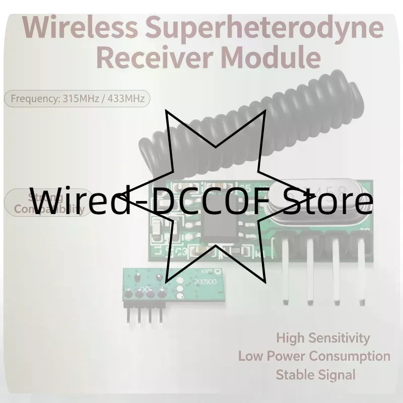 Wireless Superheterodyne Receiver Module 315MHZ 433MHZ Stable Signal For DIY Remote Control Projects