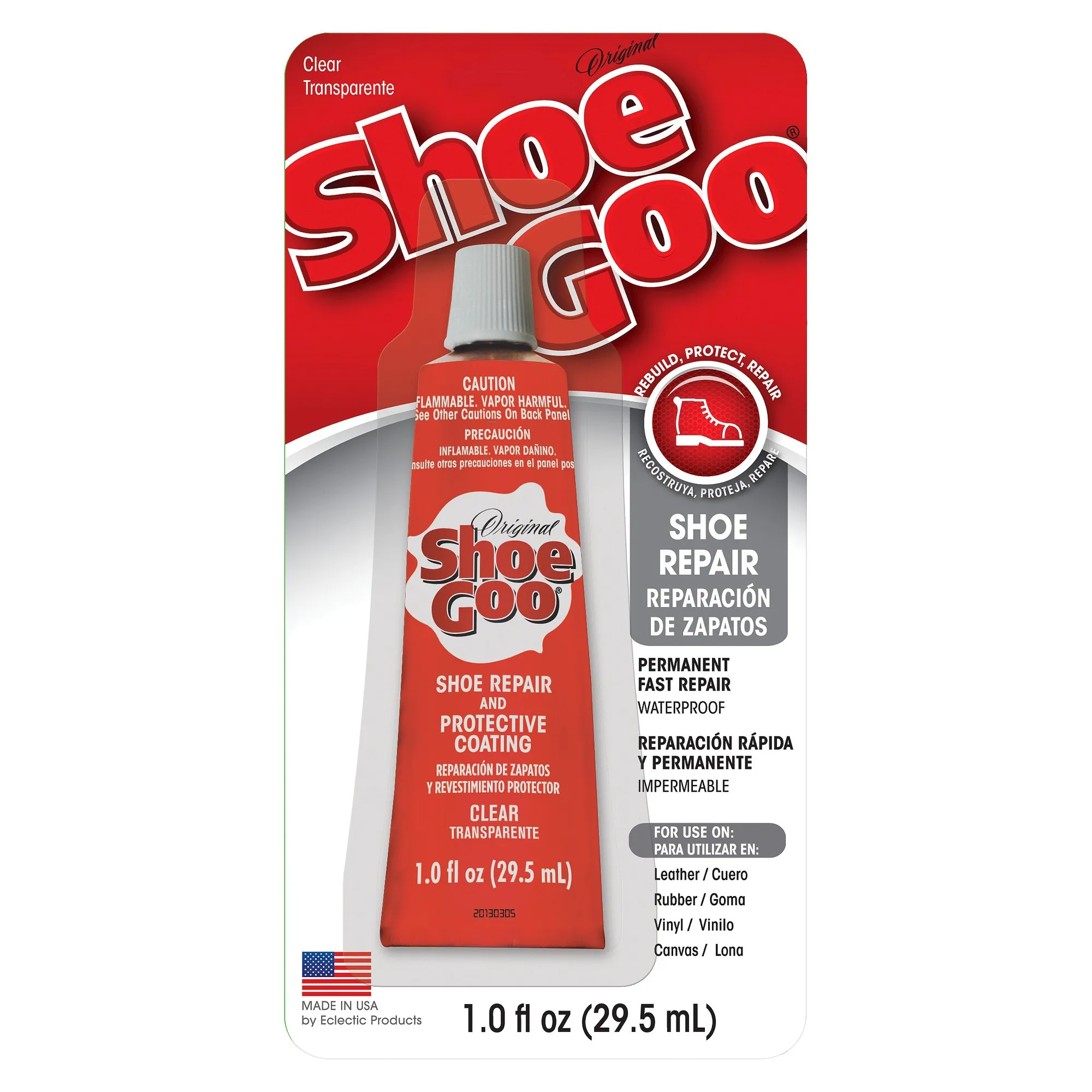 Eclectic 1oz Glue: Water-Resistant Adhesive for Shoes, Dries Clear, Glue