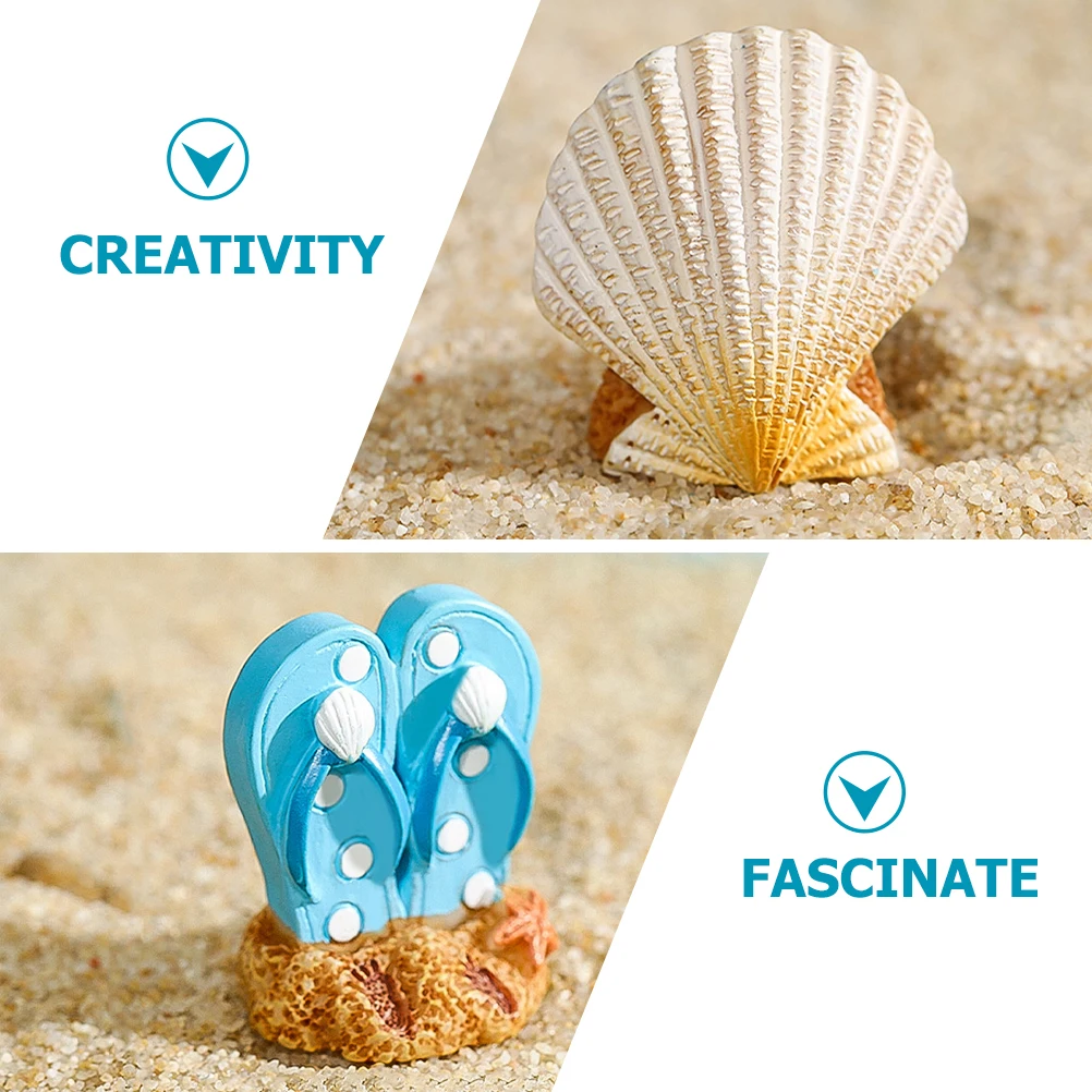 

6pcs Surfboard Ornaments Resin Decorations Desktop Meditteranean Style Mini Landscape Models Beach Themed Figurines