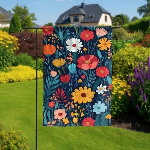 Flower Market Garden Flag, Botanical Matisse Yard Decor, Boho Summer House UUI GGX