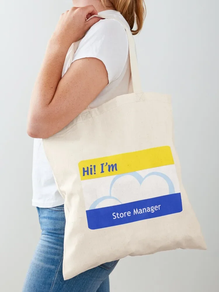 Blank Cloud Nine _quot_Store Manager_quot_ Nametag Tote Bag Reusable bags Canvas bag for beach