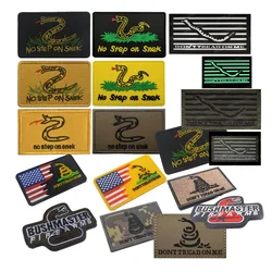 Gadsden Flag Patch Parody Snake Don't Tread on Me No Step on Snek Tactical Badge IR Reflective  Applique embroidery patch