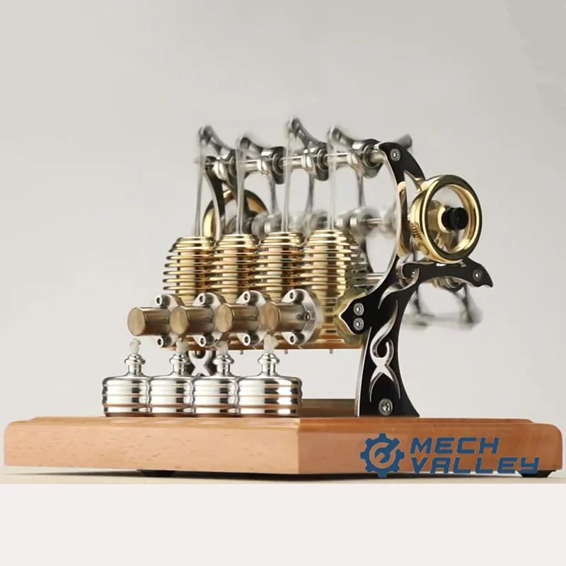 Figurines Creative Thinking Mini Engine Model Movable Engine DIY Retro Steam All-metal Toys Exquisite High-end Gifts Artware