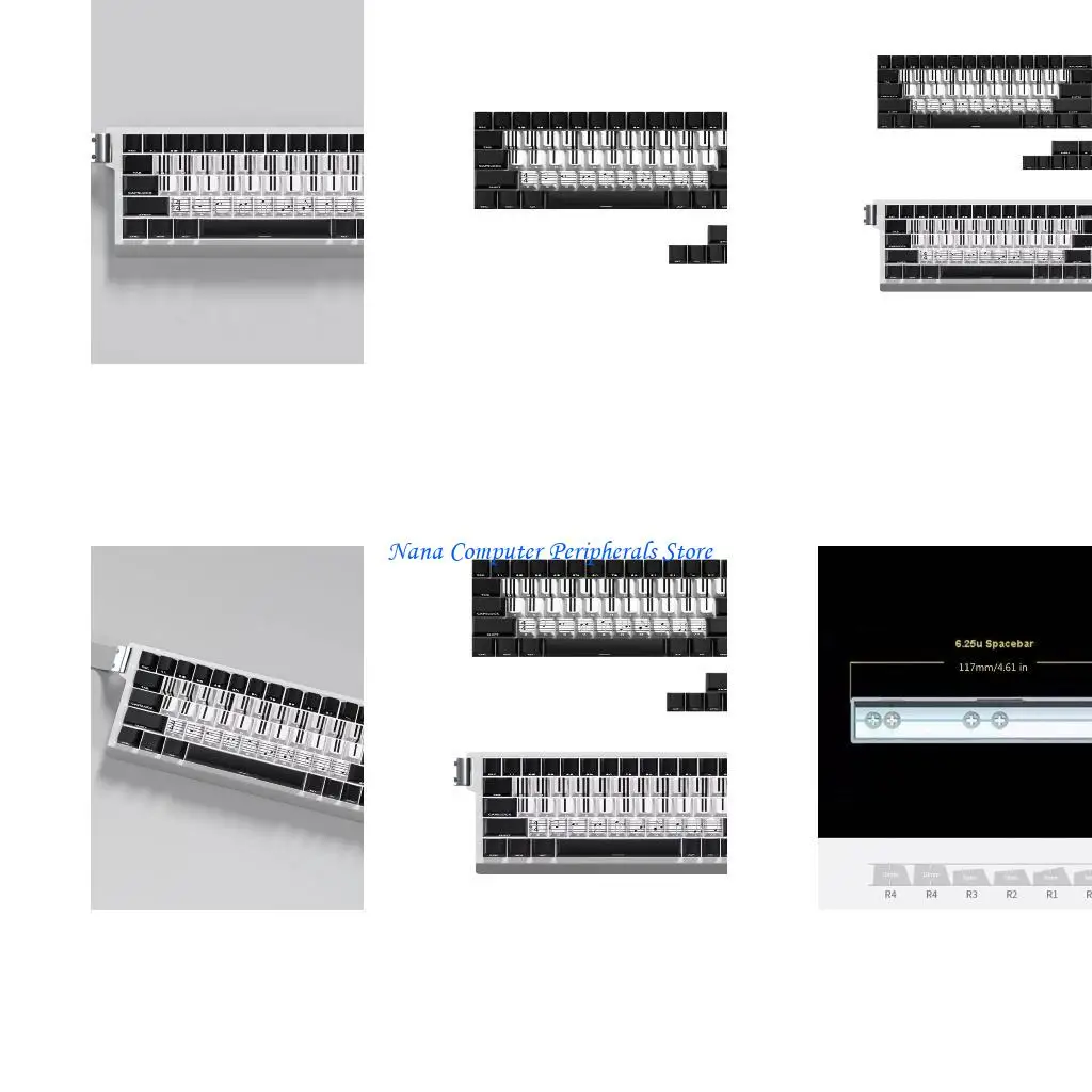 

F68C Side Print Backlit Keycap 74Pcs Original Profile Piano for 60 61 65 67 68 Mechanical Keyboards